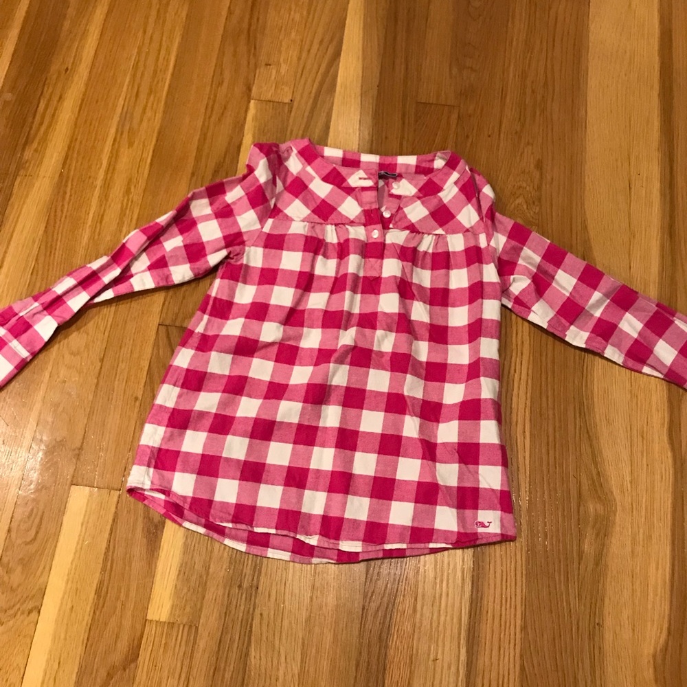 Vineyard vine girls plaid shirt